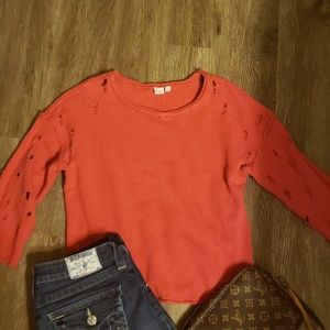 Distressed sweater!